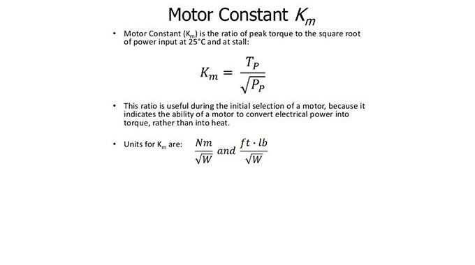 Understanding the Motor Constant in DC Motor Sizing
