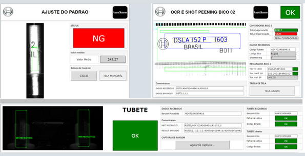 Matrox Design Assistant interface showing adjustments made to build unwrapped image with segments of injector cylinder.